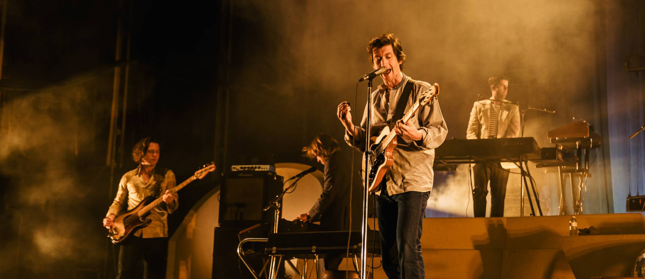 La banda tocando en vivo en Nueva York